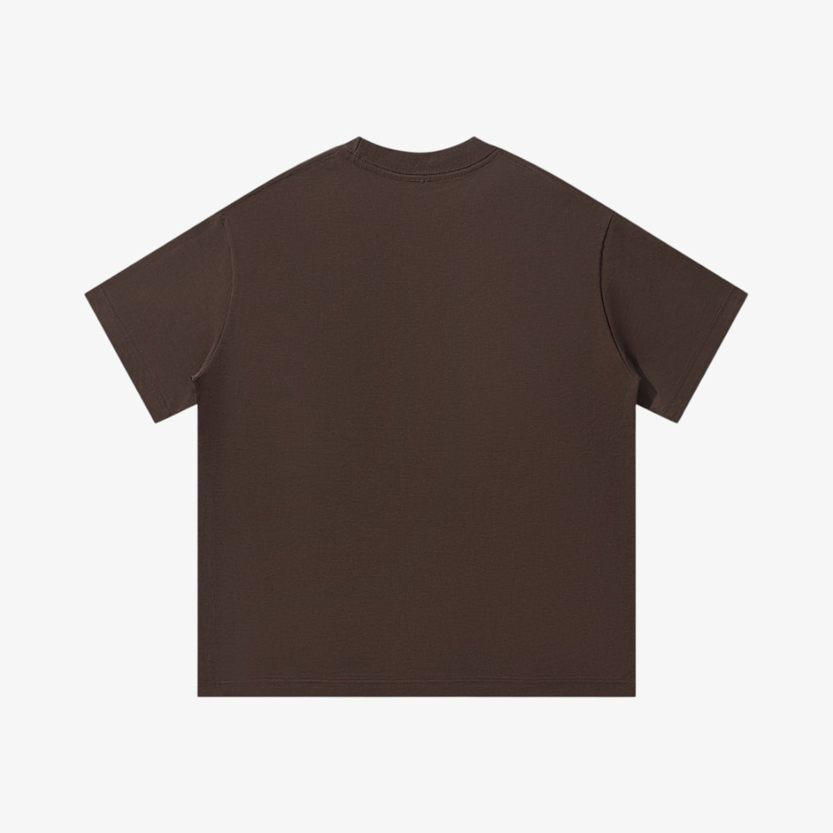 Belvarri oversized heavyweight brown cotton t-shirt with a clean round neckline and drop-shoulder silhouette.