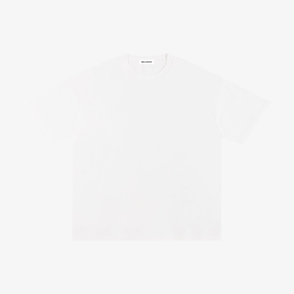 Belvarri white loose fit cotton t-shirt with a clean round neckline and drop shoulder silhouette.